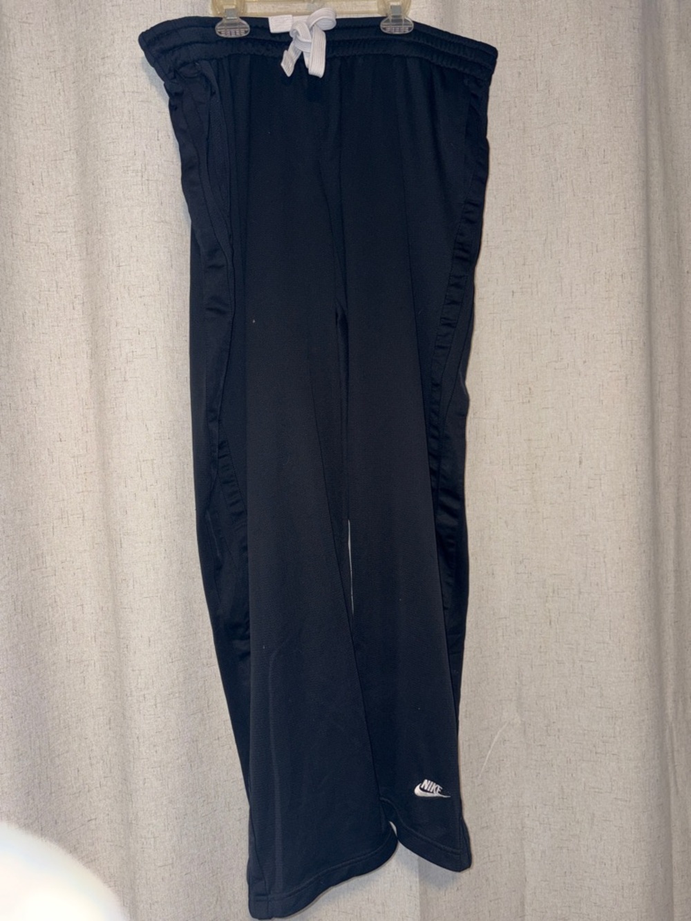 Nike Black Sweatpants with White Drawstring